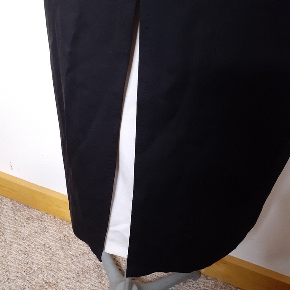 Theory Black Landain Slit Back Keyhole Wool Blend Dress Sz 8 - Picture 5 of 7